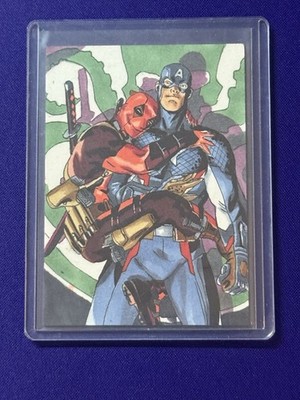 Holodeck Hobby Studios Marvel Deadpool Captain America 1/1 Sketch Card Sophia