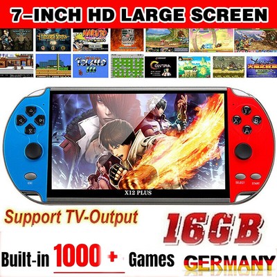 X12 Plus 7-Zoll-Videospielkonsole Eingebaute 1000 Spiele 16 GB Handheld Gifts