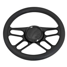Gm Chevy 14 Black Aluminum 9 Bolt Hole Steering Wheel Half Wrap Whorn Button