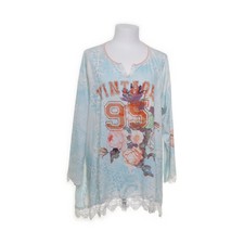 Tredy, Langarmshirt, Größe: 46, Blau/Mehrfarbig, Elasthan/Polyamid, Damen #ocb