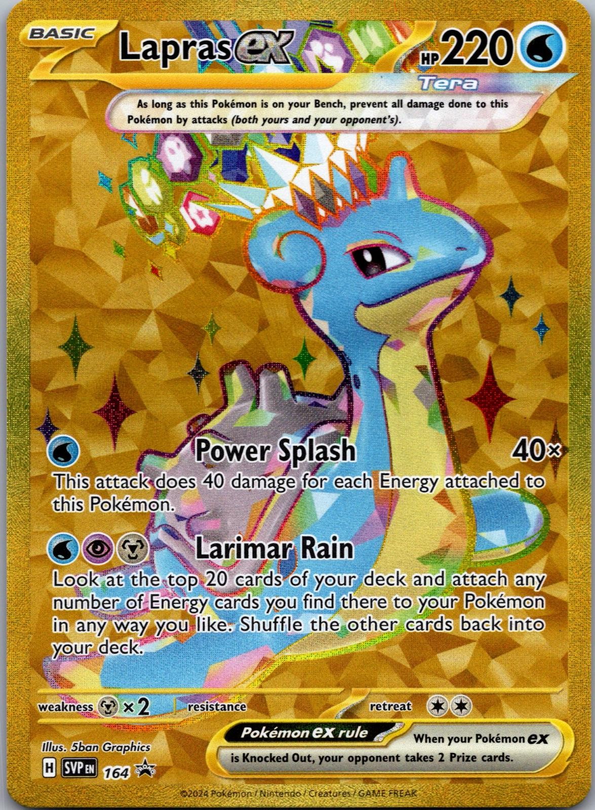 Lapras ex 164 Holo Promo Scarlet & Violet Promo Pokemon Lightly Played