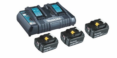 Makita Power Source Kit K 18,0V 3x5Ah Li-Ion Akku + DC18RD Doppel-Ladegerät -...