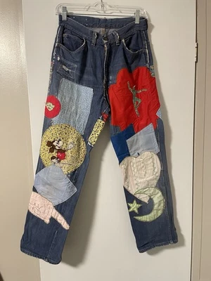 Vintage 1970s Levi's for Gals RARE Patchwork Print Jeans - Image 1 of 4