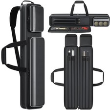 Pool Cue Case 2x2, Pool Stick Bag with Multi-pocket for 2 Butts and 2 Shafts,...