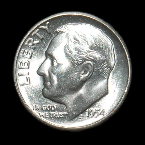 1954-S Roosevelt Dime - BU CHOICE Brilliant Uncirculated. 90% Silver. A Beauty!