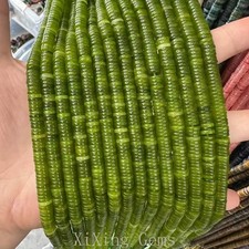 1x6mm Natural Green Jade Jasper Heishi Disc Spacer Beads for Jewelry Making DIY