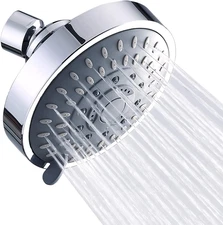 High Pressure Shower Head 5-Setting Rain Chrome Luxury Shower 4.1"