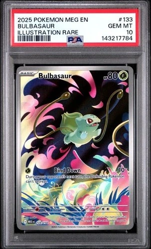 2025 Pokemon Mega Evolution #133 Bulbasaur Illustration Rare IR PSA 10 784