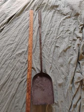 Antique Forged Iron Coal Wood Ash Shovel 27" Long