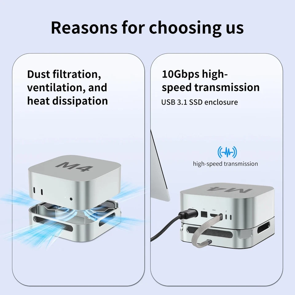 Cooling Bracket USB-C Solid State Drive Dock Stand for Mac mini M4/M4 Pro Mount - Image 2 of 4
