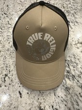 True Religion Trucker Hat Buddha Teal Rhinestone Snapback AdjustableCap New NWT