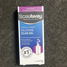 ScarAway Medical-Grade Silicone Scar Gel Diminishing New & Old Scars 0.35 Oz