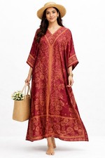  Free Size Kaftan Holiday Dress Beach Cover up fits14,16,18,20,22,24