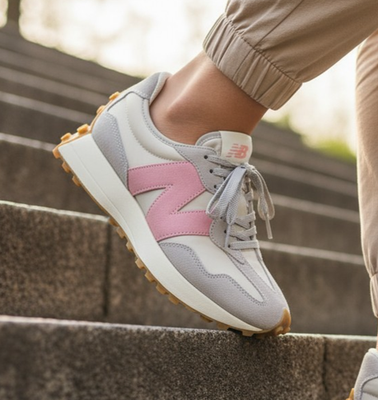 New Balance mens light pink suede and fabric platforms athletic shoes si… The New Balance 9060 Pink Suede Releases in 2023 main image 4