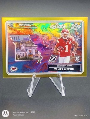 2024 Panini Zenith Xavier Worthy State of the Art #21 Gold #01/10 Jersey # Match