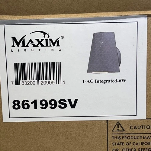 MAXIM LIGHTING LED Mini Outdoor Wall Lantern 6W 5"w x 6.25" H Grey 86199SV - Picture 9 of 10