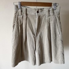 Corduroy Beige High Waist Shorts Vintage 1980s Tarazzia Size 9 / 28 Waist Women