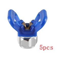 5pcs Blue Airless Paint Spray Gun Flat Tip Nozzle Guard Seat For Sprayer