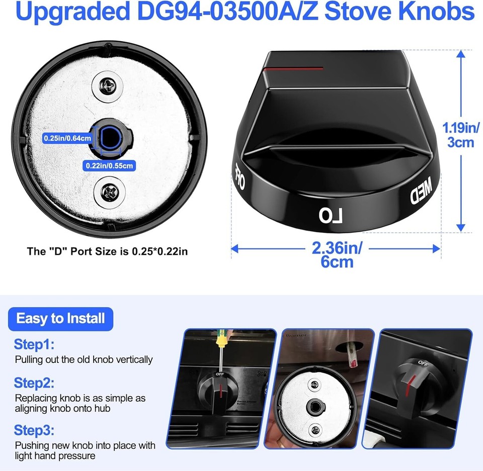 Upgraded DG9403500A/Z for Samsung Gas Stove Knobs Replacement,Dg94