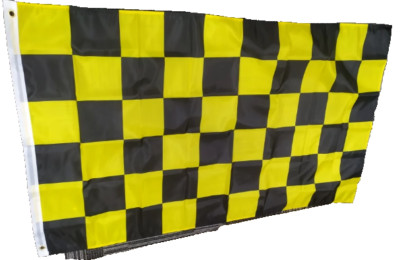 7 Pack Black & Yellow Checkered  Flag 3x5 foot, 3' x 5' Polyester 100D Flag