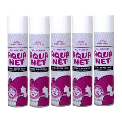5 Pk Aqua Net Professional Hair Spray Extra Super Hold Fresh Fragrance 11Oz Each