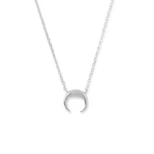 Minimalist 925 Sterling Silver Crescent Moon Pendant Women Necklace Gift 16"