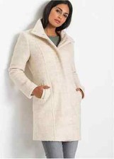 Freemans Short Wool Blend Coat In Ivory Uk 10 (fs31)
