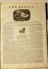 1835 'THE ZODIAC MONTHLY' SIMEON BLOODGOOD MELVILLE INSPIRATION ALBANY, NY LIT