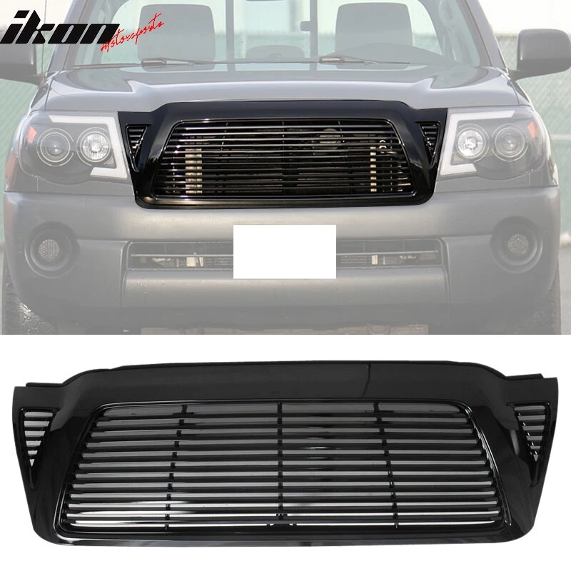 Fits 05-11 Toyota Tacoma Horizontal Style Front Upper Bumper Hood Grill Grille