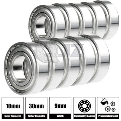10x SS6200-ZZ Ball Bearing 10mm x 30mm x 9mm Metal Seal Stainless Steel QJZ NEW