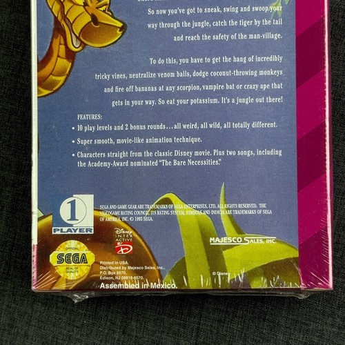 1993 Walt Disney The Jungle Book Sega Game Gear Game New Factory Sealed NOS NIB - Picture 20 of 24