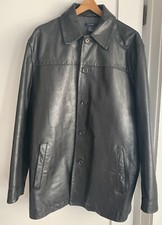 J. Crew Men's 100 Genuine Leather Jacket Black 100 Cotton Lining Size L