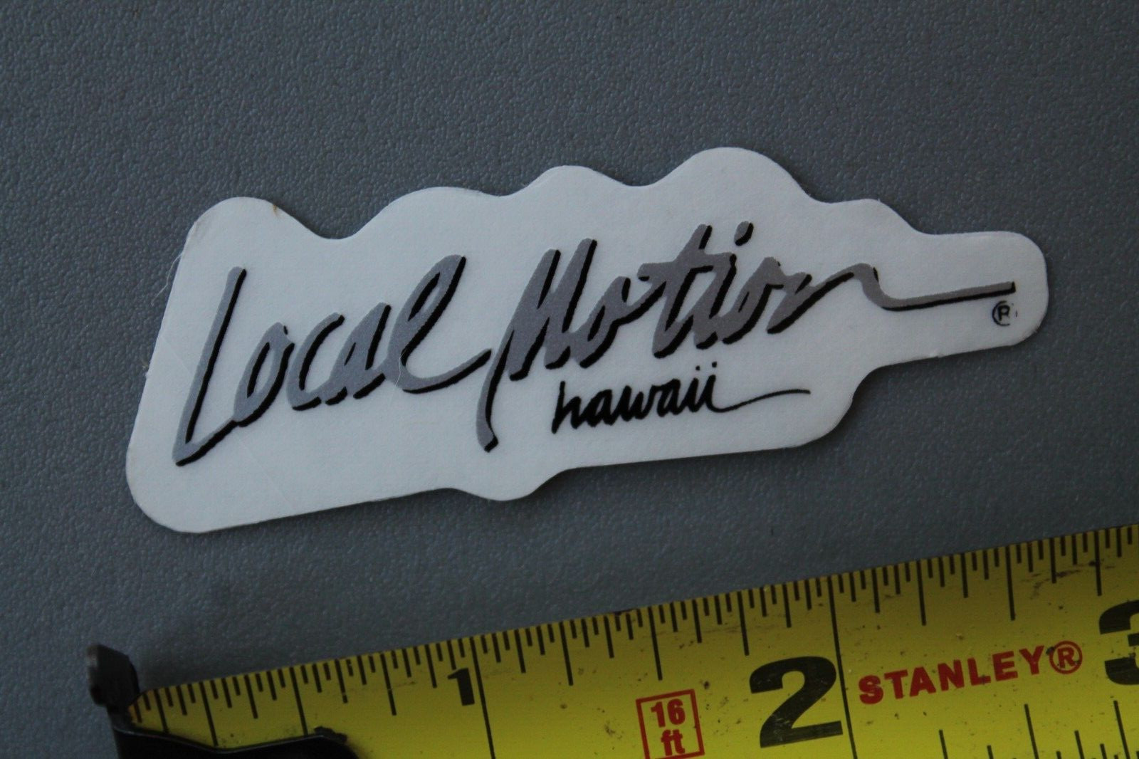 LOCAL MOTION Hawaii Surfboards Clear Silver LM3 OG 80's Vintage Surfing STICKER