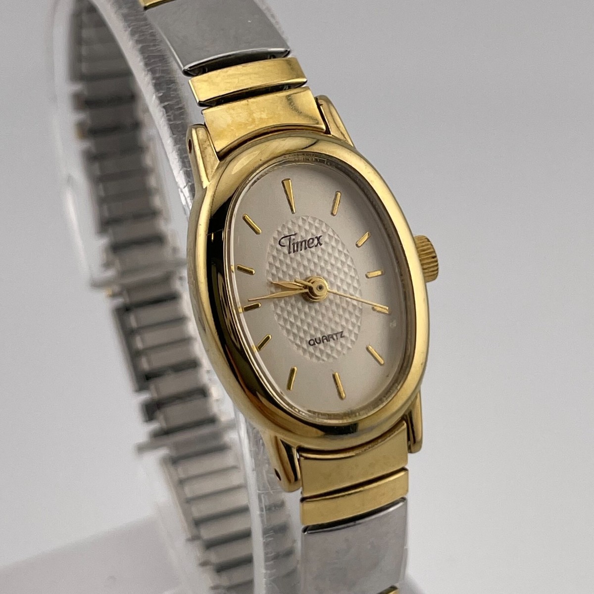 Timex Cavatina Watch Womens Vintage 18mm Case Two Tone 