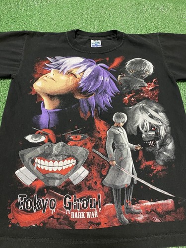 Tokyo Ghoul Anime Shirt Black Men’s Size Medium AOP All Over Print Cartoon Y2K - Picture 2 of 12