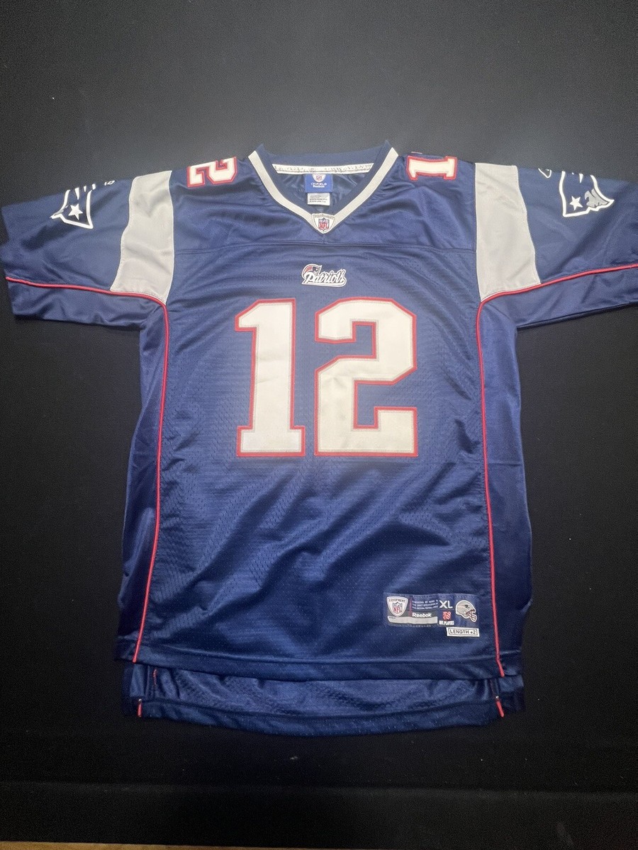 TOM BRADY New England PATRIOTS Football REEBOK Sewn Youth XL