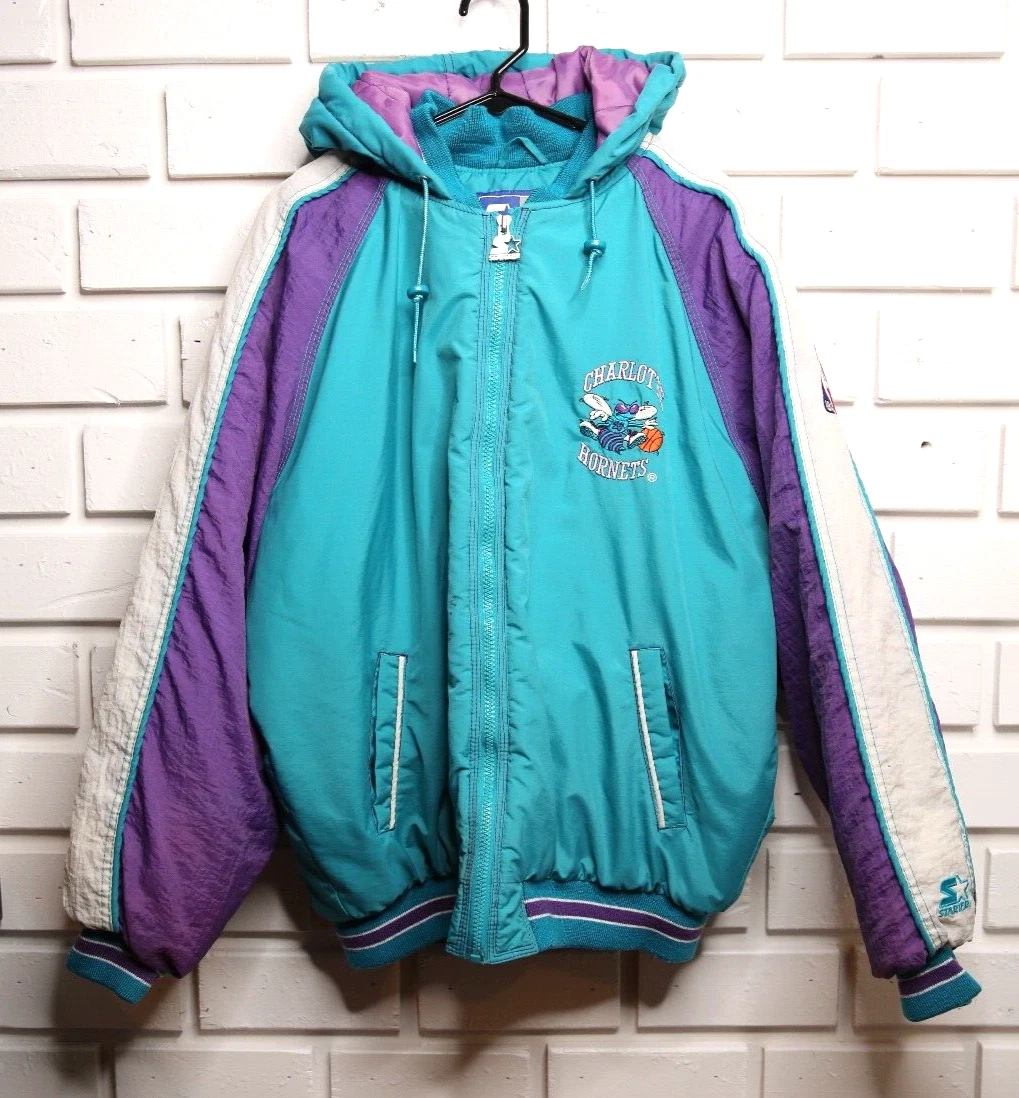 Vintage 90s Charlotte Hornets Starter Jacket Large NBA