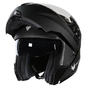 Frank Thomas FT998 Motorcycle Flip Front Up Helmet Matt Black