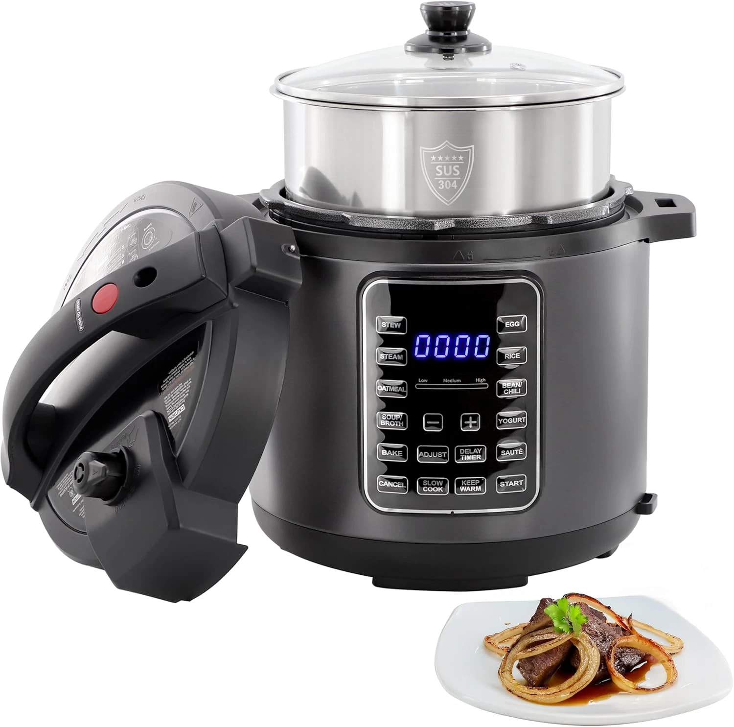 6 Quart 11-In-1 Electric Pressure Cooker, Multi-Cooker with Stainless Steel Croc