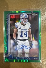 2025 Nfl Topps Chrome Amon-Ra St. Brown Green Lava Auto /99