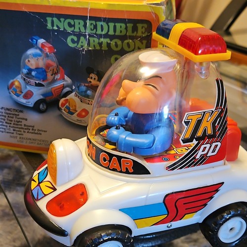 TK Popeye Cartoon Car Battery Operated Toy for Ages 3-4 Years