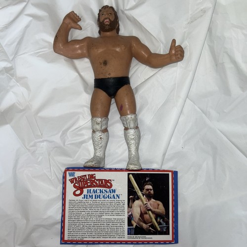Vintage WWF LJN Hacksaw Jim Duggan Rubber Action W...