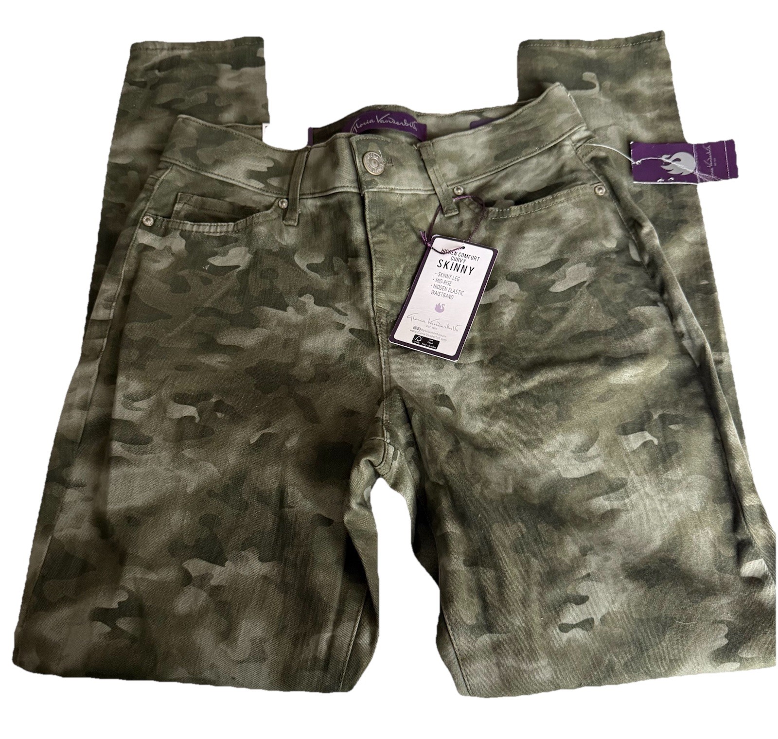 Gloria Vanderbilt Nwt Size 4 Camo Curvy Skinny Hidden Comfor