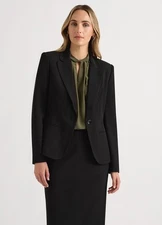 David Lawrence Edna Suit Blazer Size 10 Black Jacket Single Breasted Office Work