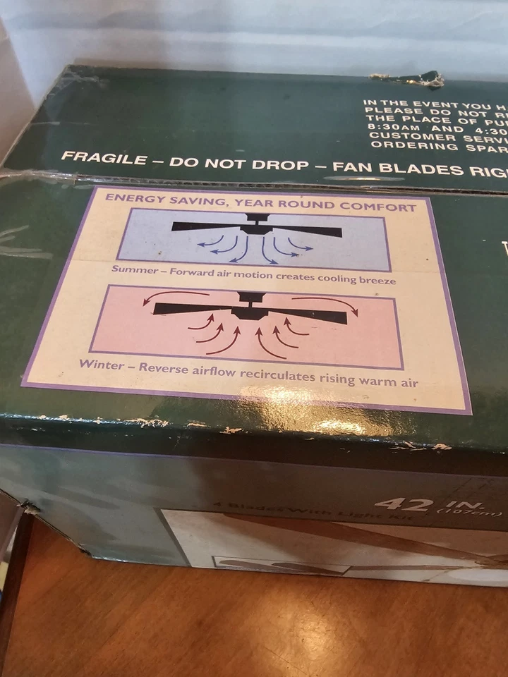 K-MART Home Essentials 42" Ceiling Fan Antique Brass Finish - Image 4 of 4