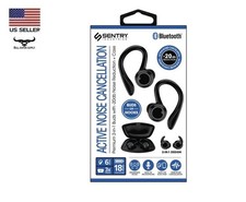 Sentry Active Noise Cancellation Wireless Earbuds 2-in-1 DOT or Hook Style Black