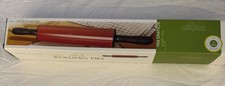 Fox Run 10” Barrel RED Polished Marble Non-Stick Rolling Pin Wooden Handles