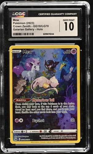 2023 Pokemon SWSH Crown Zenith Mew Galarian Gallery #GG10/GG70 CGC 10