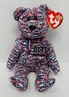 Ty Beanie Baby Vintage USA The Bear Red White and Blue Plush Bear 2000 w Tag