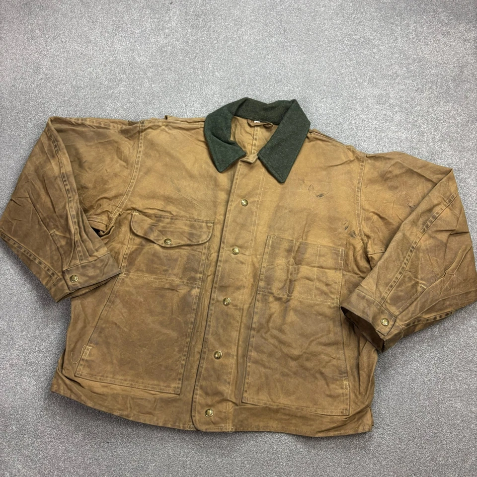 CC Filson Jacket Adult Large Brown Style 620 Tin Cloth Wax USA Outdoors Men - Image 2 of 4